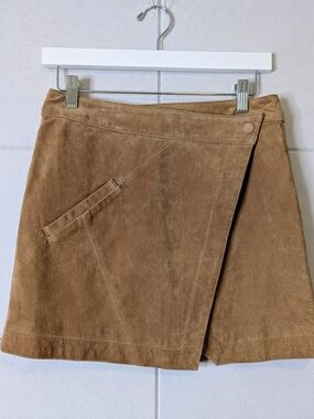 Blank NYC leather wrap mini skirt